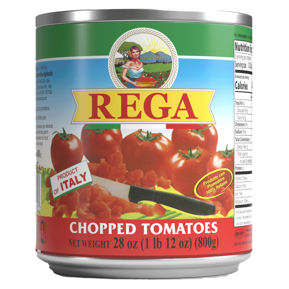 Rega Chopped Tomatoes | 105oz Can for Food Service – Imported from Italy