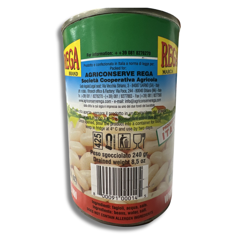 Buy White Kidney Beans (Cannellini Beans) - Premium Italian Beans by Agriconserve Rega | Tendone Imports