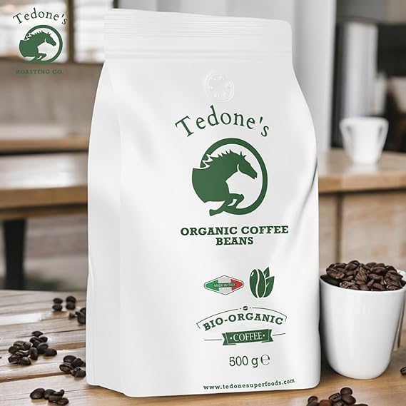 Tedone Organic Italian Whole Coffee Beans | 50% Arabica & Robusta