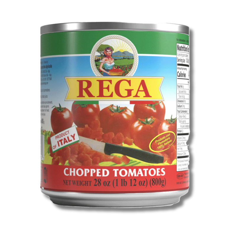 Rega Chopped Tomatoes | 105oz Can for Food Service – Imported from Italy