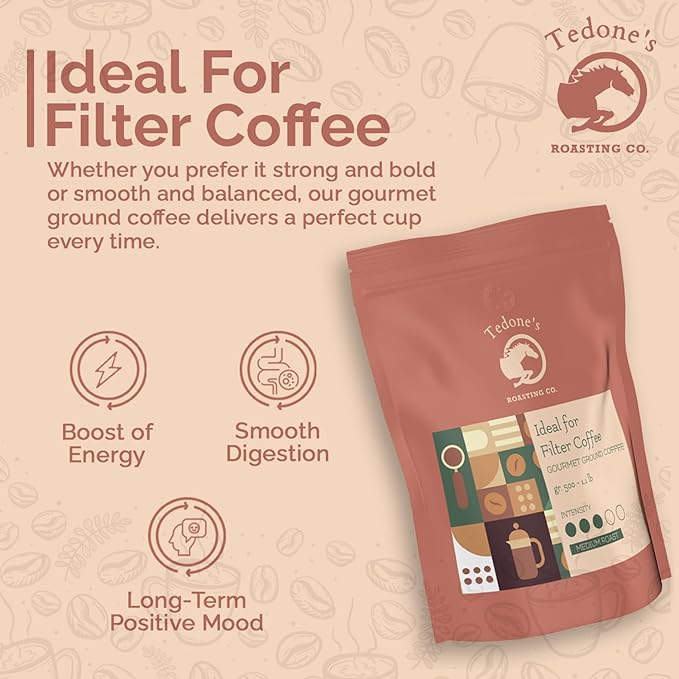Tedone Medium Roast Ground Coffee | 1.1 lbs – French Press & Filter