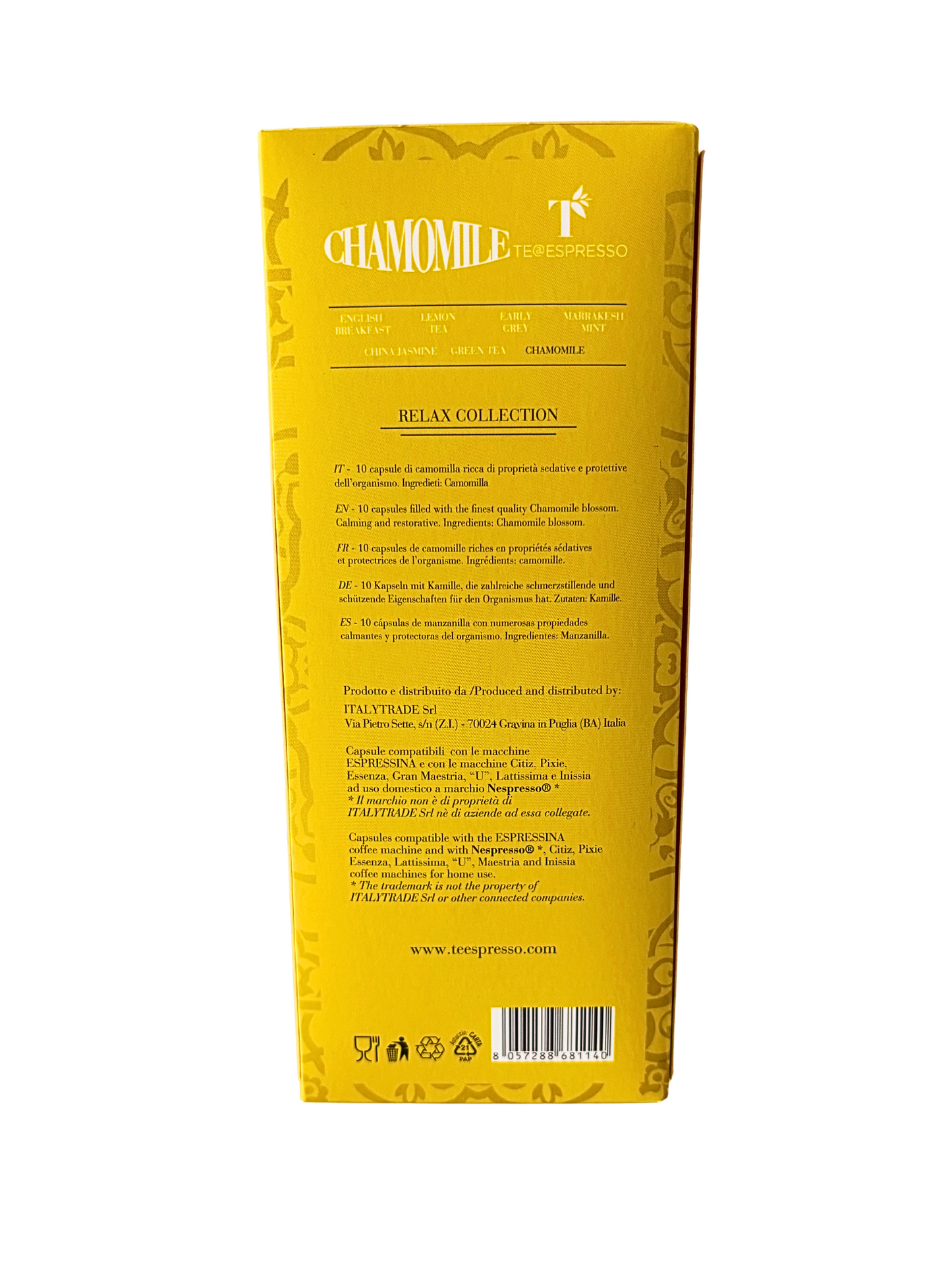 TeEspresso Chamomile Loose Leaf Tea Capsules -5 packs (50 capsules)