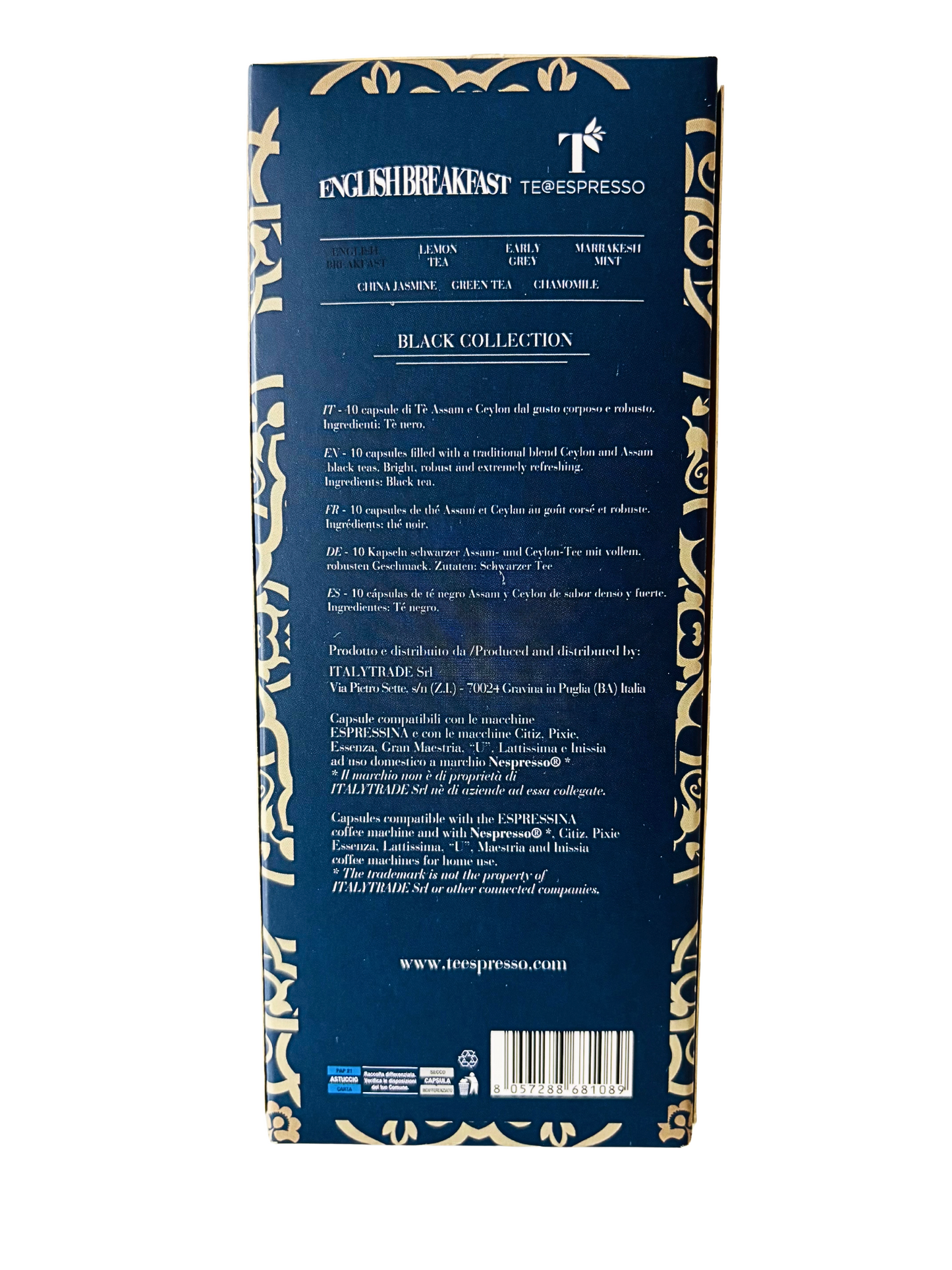 TeEspresso English Breakfast Loose Leaf Tea Capsules -5 packs (50 capsules)