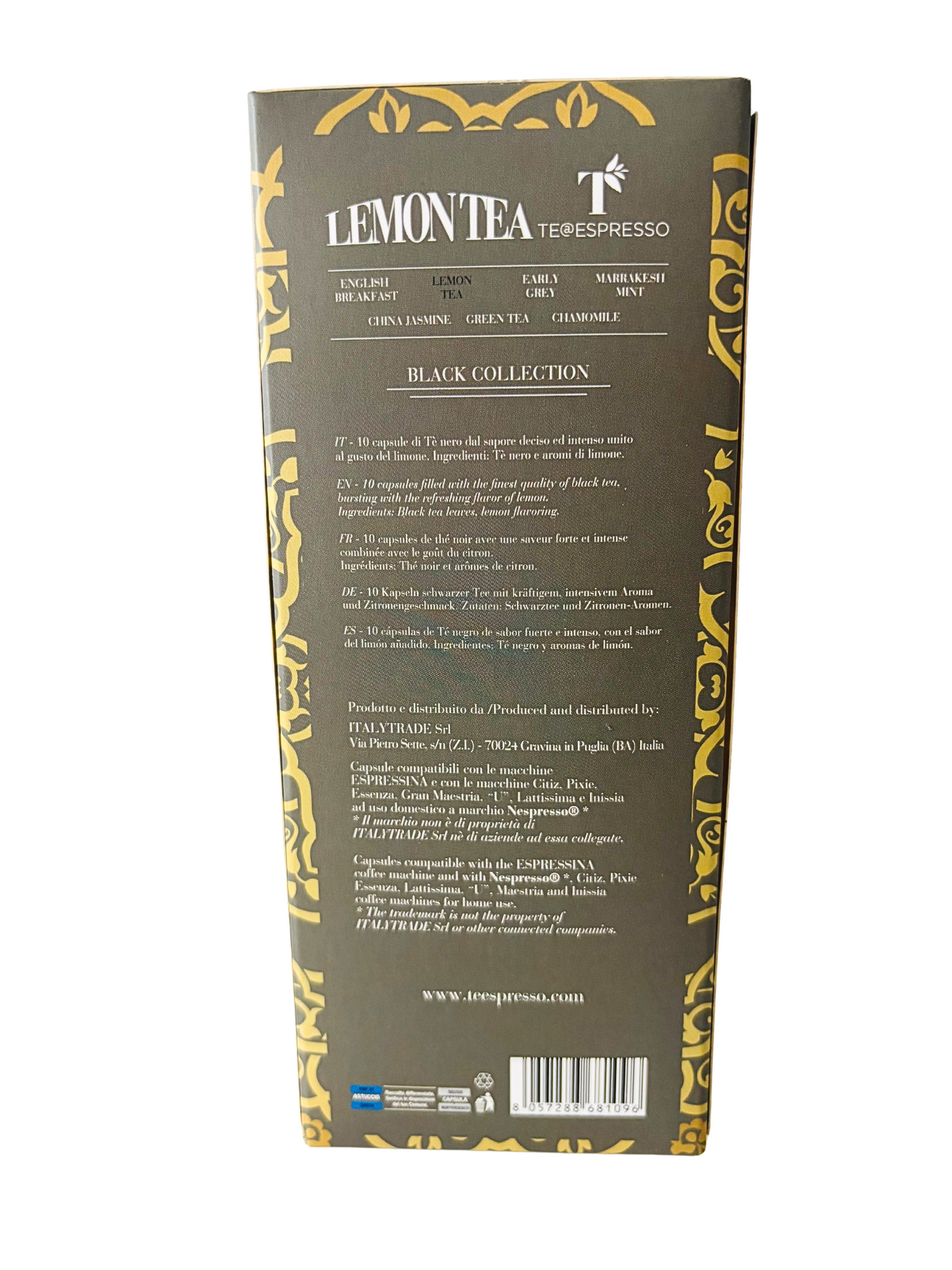 TeEspresso Lemon Tea Loose Leaf Tea Capsules -Single Sleeve Trial Pack