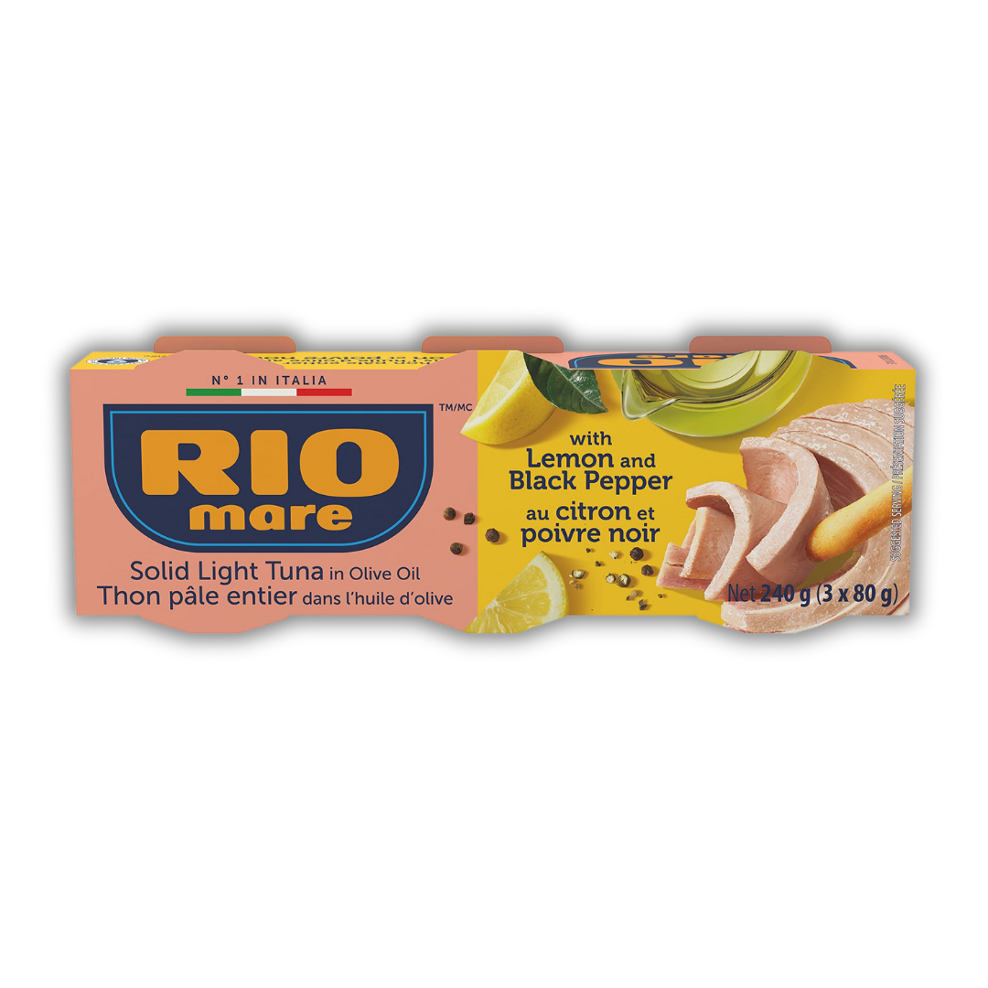 Rio Mare - Solid Light Tuna in Olive Oil with Italian Chilli, Canned Tuna, High in Protein, 80g 3 Count