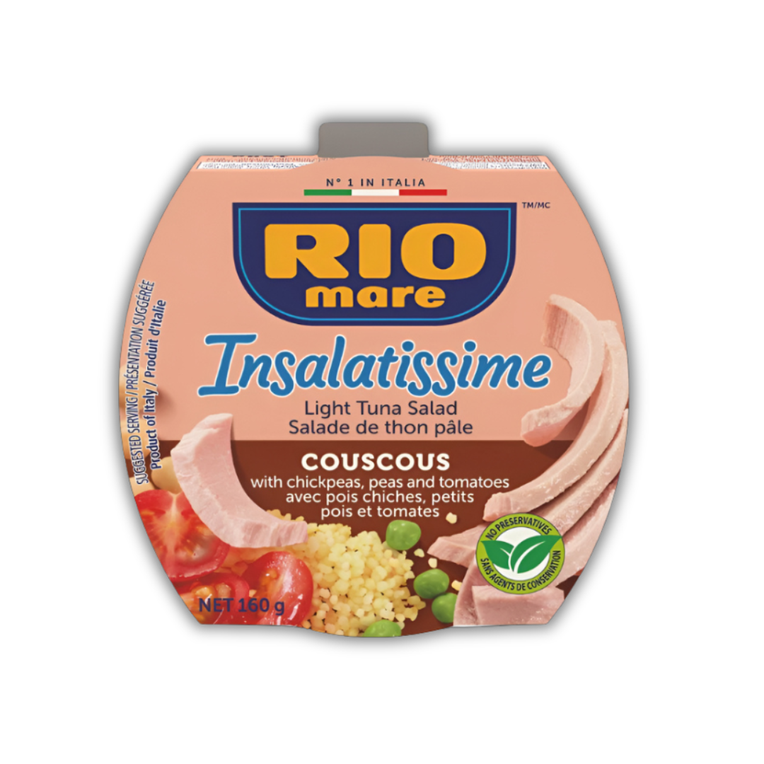 Rio Mare - Insalatissime Couscous and Light Tuna, Ready to Eat Salad, High in Protein, No Preservatives, 160g
