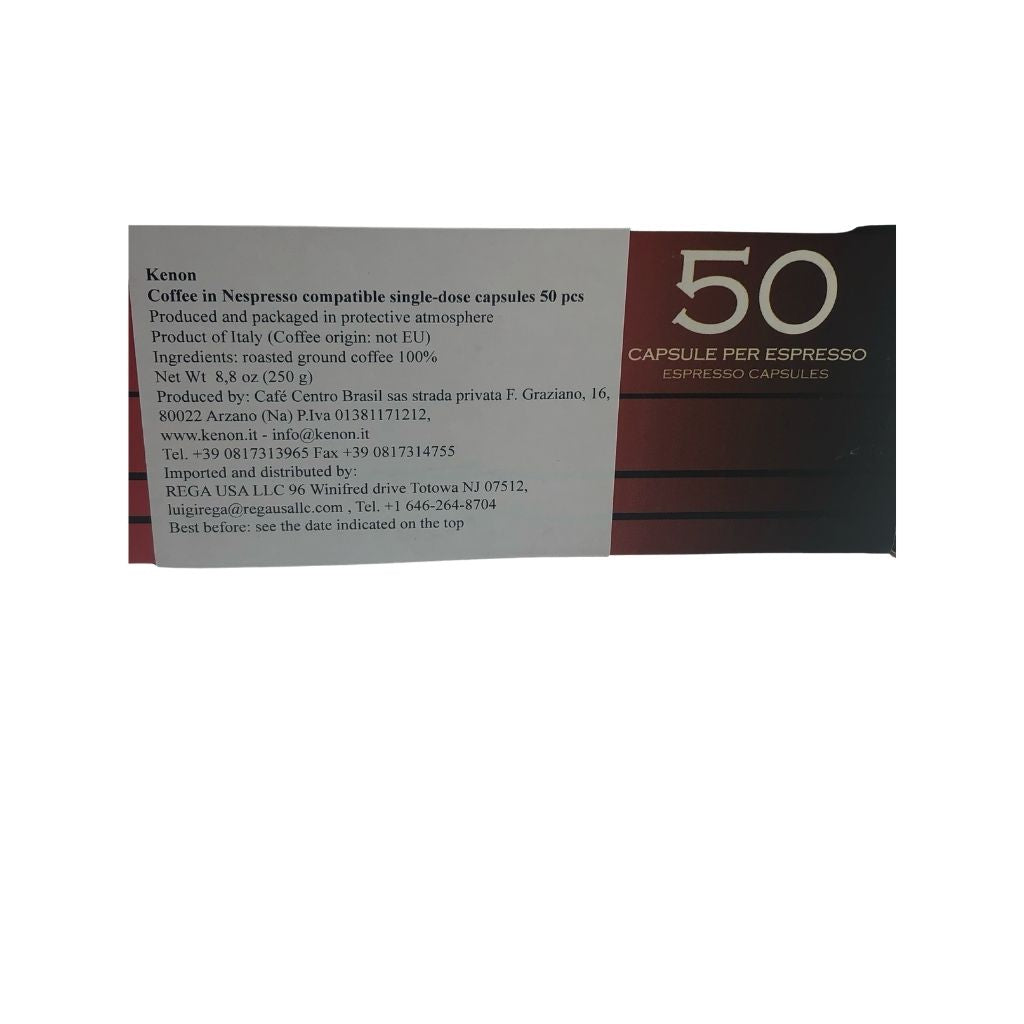 Kenon Nespresso Compatible Italian Coffee | 50 Capsules – 70% Arabica