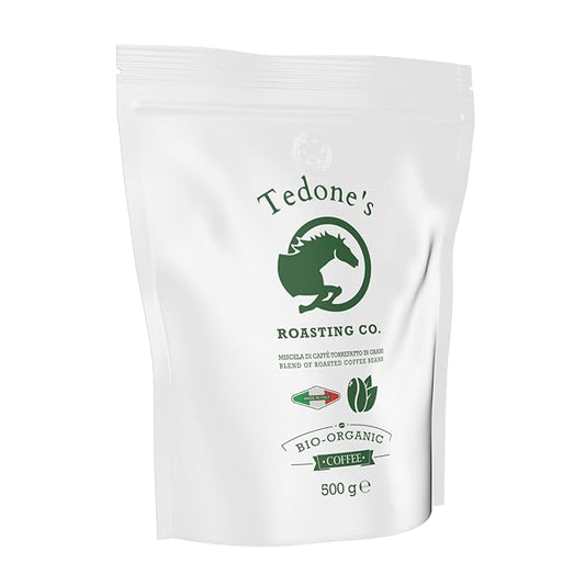 Tedone Organic Italian Whole Coffee Beans Blend - 50% Arabica & Robusta (1.1 lbs)