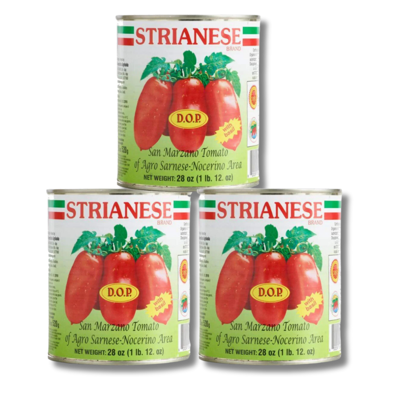 Strianese San Marzano DOP Authentic Whole Peeled Plum Tomatoes (28 oz)