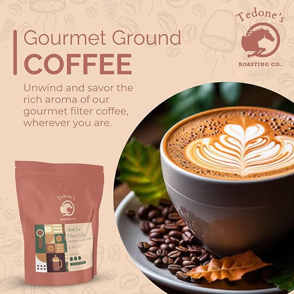 Tedone Medium Roast Gourmet Ground Coffee (1.1 lbs) - Perfect for French Press & Filter Coffee
