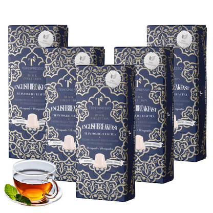 TeEspresso English Breakfast Loose Leaf Tea Capsules -5 packs (50 capsules)