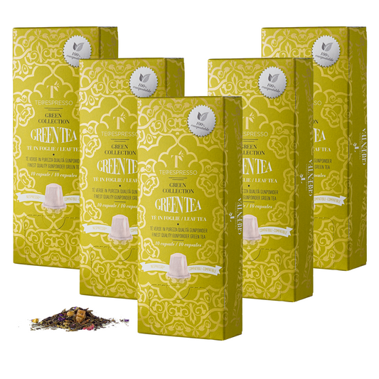 TeEspresso Green Tea Loose Leaf Tea Capsules - 5 packs (50 capsules)