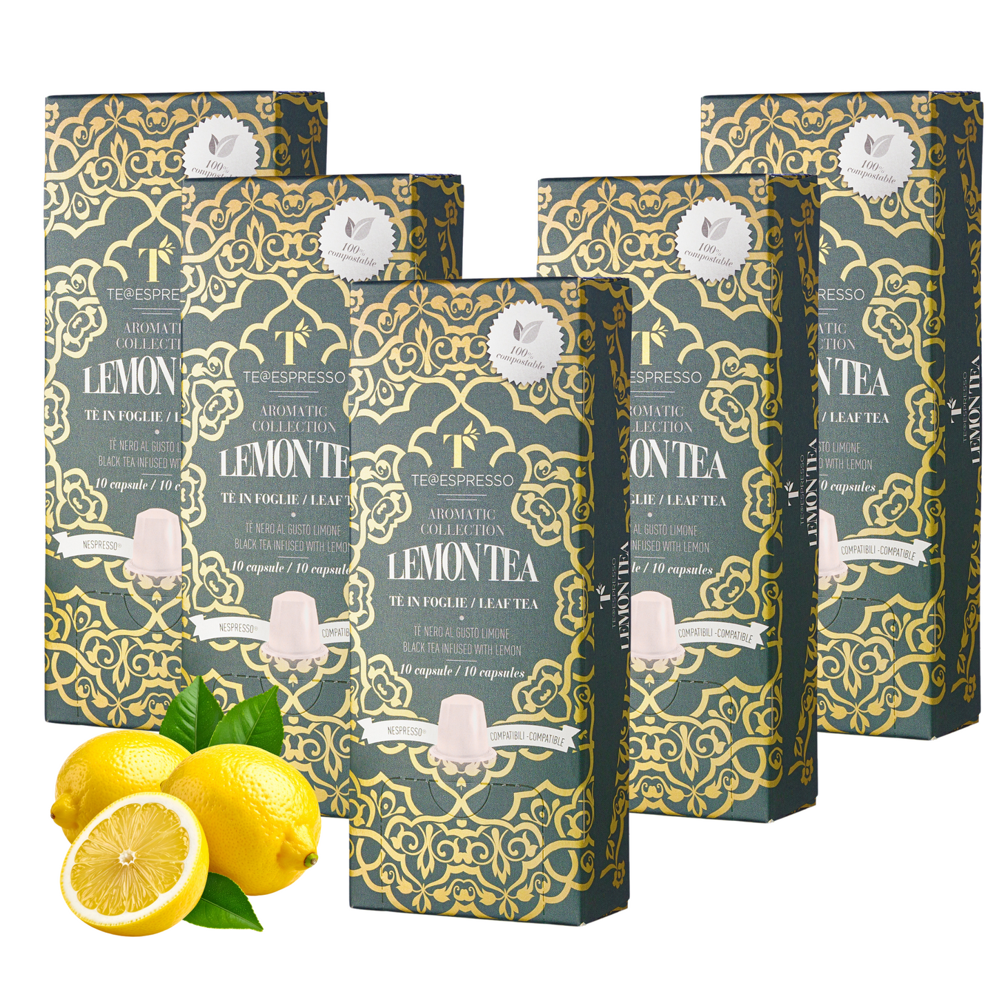 TeEspresso Lemon Tea Loose Leaf Tea Capsules - 5 packs (50 capsules)