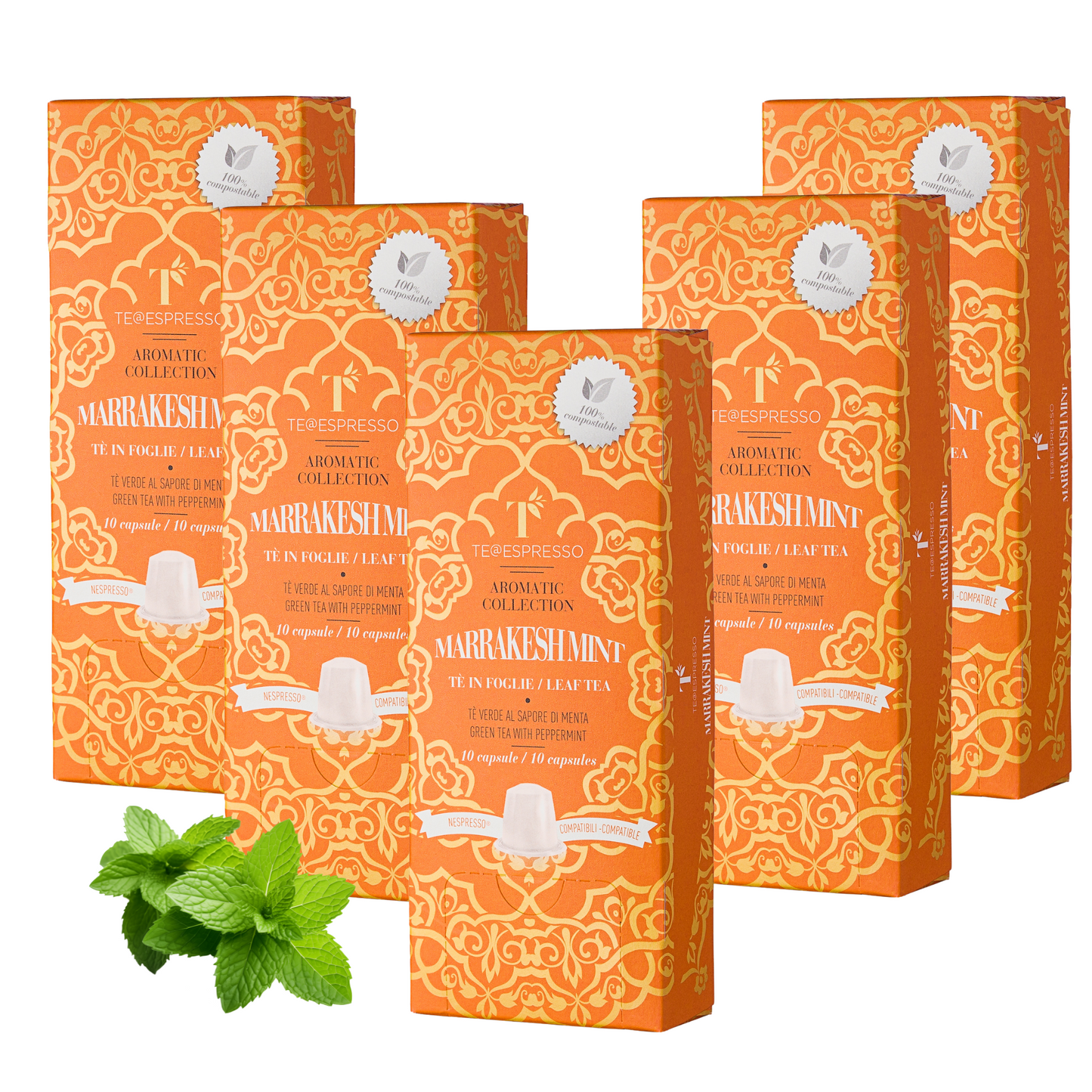 TeEspresso Marrakesh Mint Loose Leaf Tea Capsules -5 packs (50 capsules)