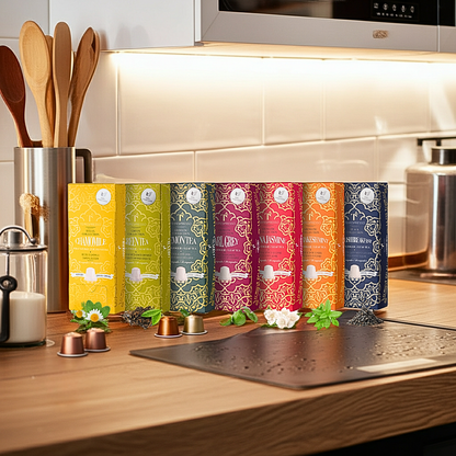 TeEspresso Mixed Variety Loose Leaf Tea Capsules – 7 Flavors (70 capsules)