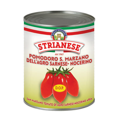 Strianese San Marzano DOP 800 g (28 oz), new cream and white can packaging