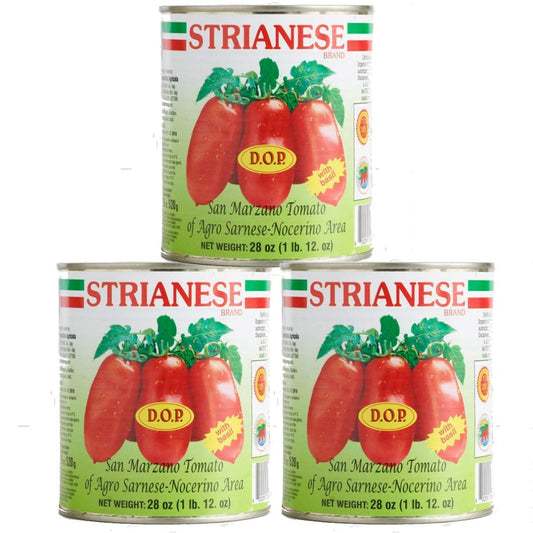 Strianese San Marzano DOP Authentic Whole Peeled Plum Tomatoes (28 oz)